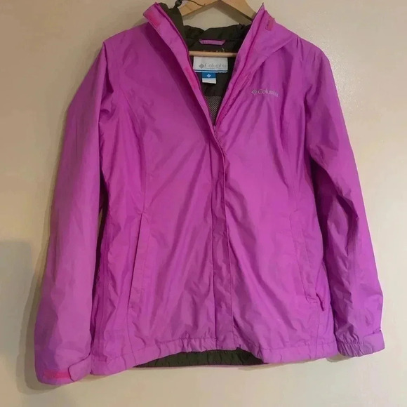 Columbia bright purple rain Omni tech jacket water resistant | size small - Picture 1 of 7